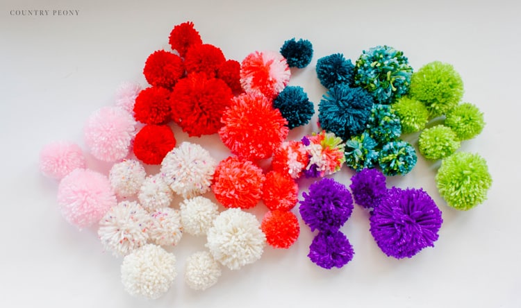 DIY Colorful Pom-Pom Christmas Tree