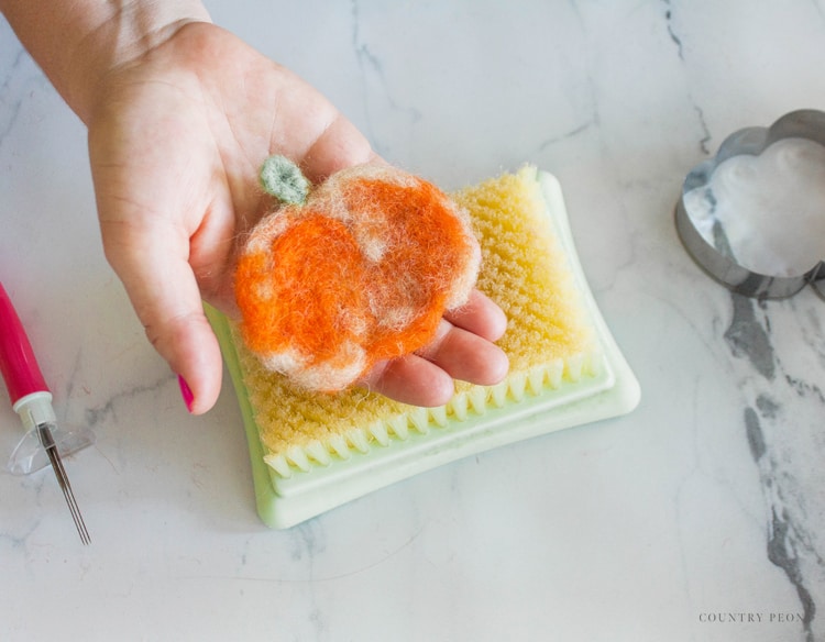DIY Felt Pumpkin Wreath with Clover's Needle Felting Tools