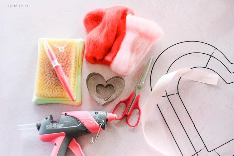 DIY Felt Heart Valentine's Day Wreath with Clover - Country Peony Blog