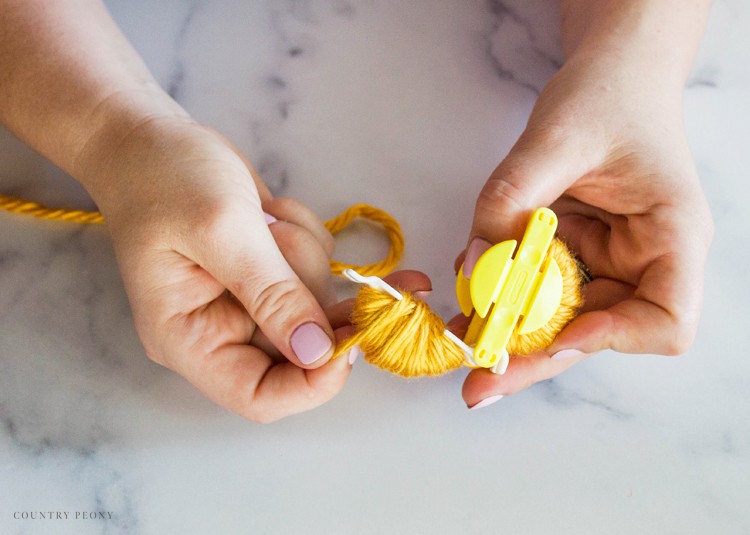 DIY Colorful Fall Pom-Pom Wreath with Clover's Pom-Pom Maker - Country Peony Blog